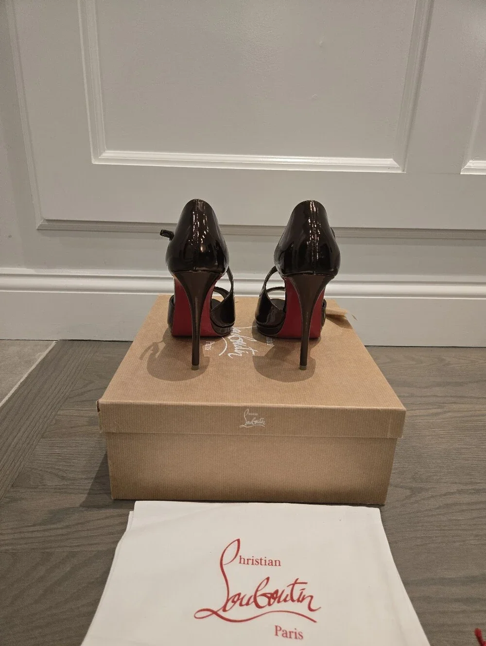 $1495 Christian Louboutin Miss Zigourata 120 Alta Brown Leather Sandals 39 US 9